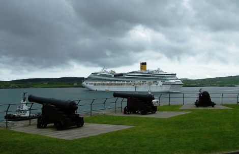 Costa Pacifica (114,288 gross tonnes) during a visit to Lerwick - Photo: LPA