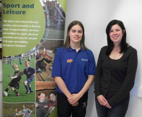 Shetland's new sports ambassador Amy Harper with active schools co-ordinator Louise Jamieson