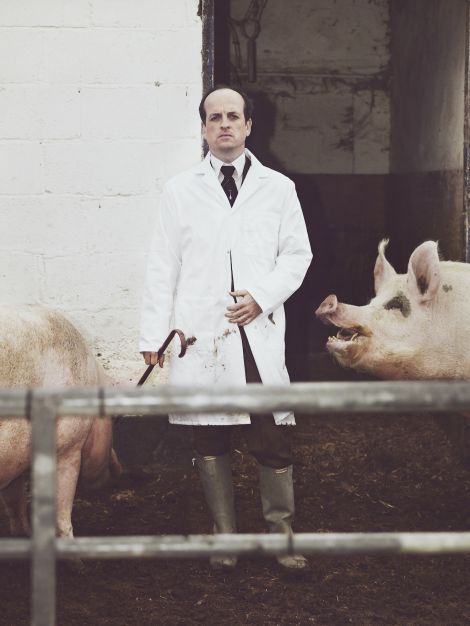 Matthew Herbert and two pigs