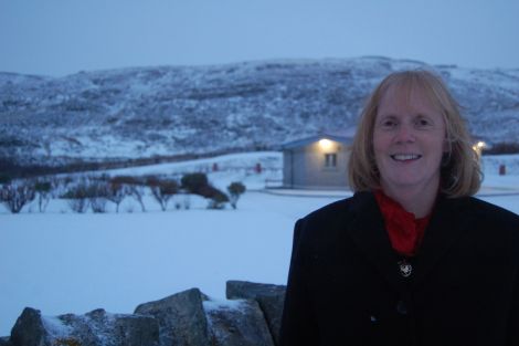 SIC children's director Helen Budge at the new site for the Anderson High School - the Clickimin campsite. Pic. Shetland News