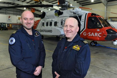 Winchman paramedic Marcus Wigfull and (right) winch operator paramedic Friedie Manson who delivered the baby onboard the coastguard helicopter Romeo Charlie - Photo: Malcolm Younger/Millgaet Media