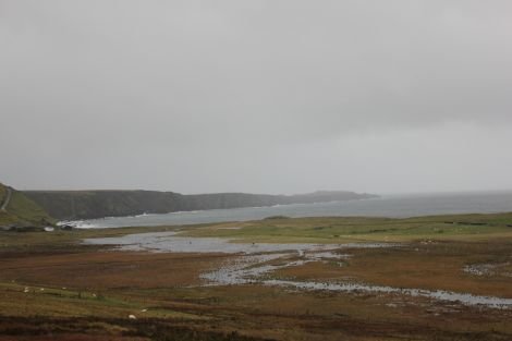 On Unst at Norwick the burn flooded the mires. Photo Heather Gray