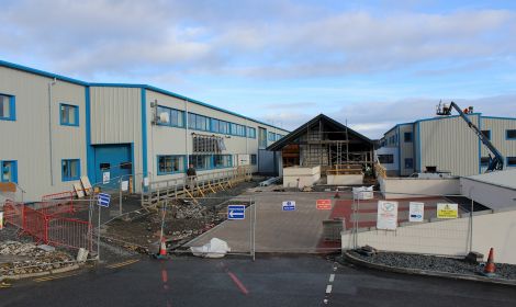 Shetland College pictured last October, with the new extension under construction
