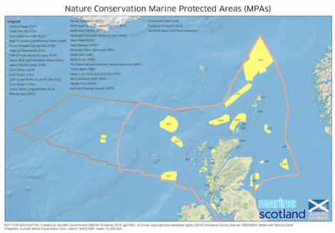 A Scottish government map of the new marine protected areas.