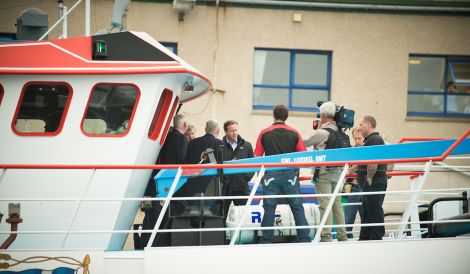 Prime Minister David Cameron held talks with industry leaders on board the Radiant Star on Wednesday.