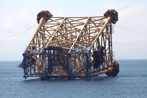 The 21,000 tonne Clair Ridge drilling and production jacket was deployed in 140 metres of water in August of last year - Photo: BP