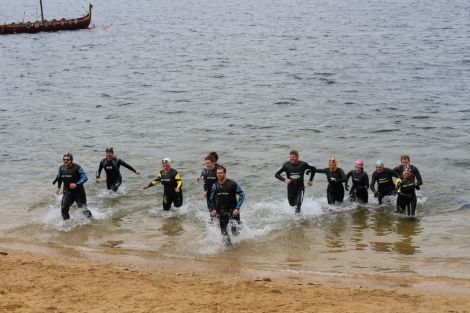 Some of the swimmers getting in practice ahead of the 6 September challenge.