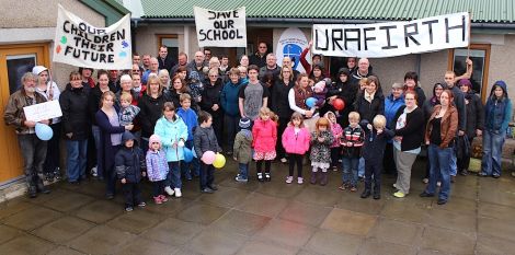The Northmavine community coming out in strength to safeguard the Urafirth primary school.