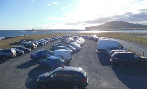 The overspill car park at the airport memorial is also full to capacity.