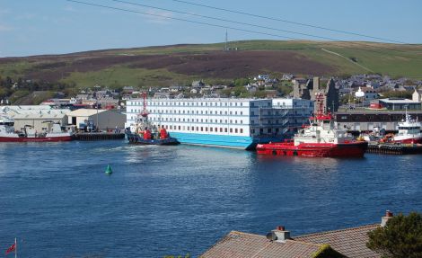 The Bibby Challenge at Blacksness Pier in Scalloway. Councillors heard that the harbour requires investment to continue attracting business from the oil and gas industry. Photo: James Nicolson