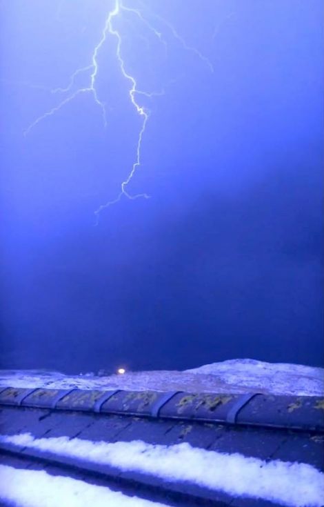 Lightning over Lerwick in the early hours of Wednesday - Photo: Sam Pitt