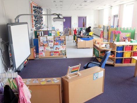 The former Scalloway junior high school's art room has been converted into a colourful nursery. Photo SIC