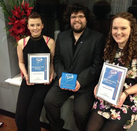 From left to right: MSYP Catherine Hannah, SIC youth support worker Martin Summers and MSYP Kaylee Mouat.