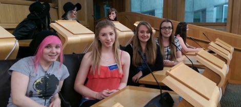 Ceileidh Mercer, Karri Odie, Paige Buggy and Jenny Irvine attended the Inspiring Women Conference at the Scottish Parliament.