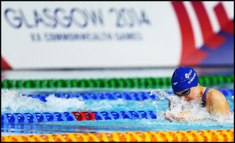 Andrea Strachan swimming at the Glasgow Commonwealth Games in July last year - Photo: Ian MacNicol