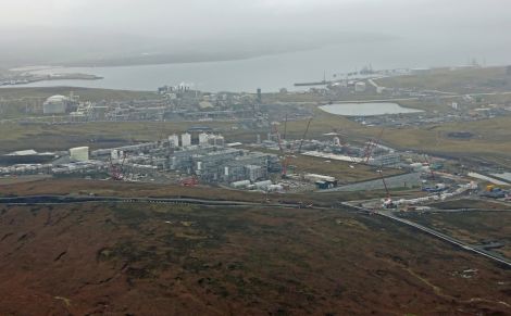 A view of the Shetland Gas Plant building site taken last year - Photo: Total