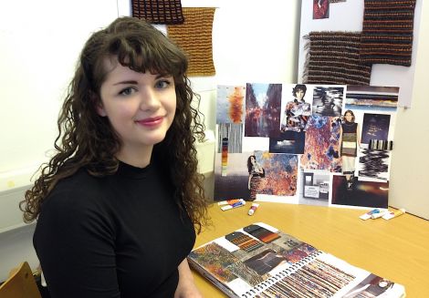 Rhea Kay, winning the prestigious Bradford Textile Society award in her first year at Shetland College - Photos: Shetland College UHI