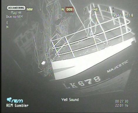 Another picture from Oceaneering of the vessel underwater.