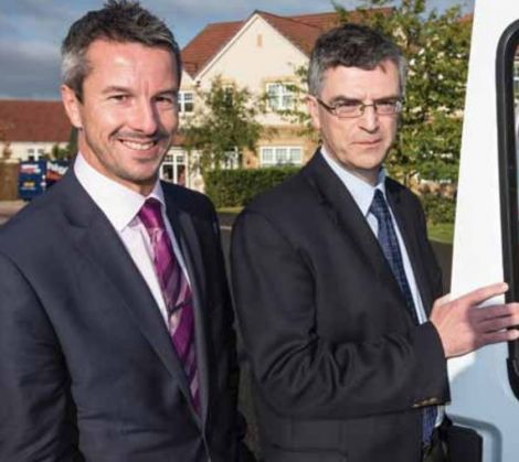 BT's Robert Thorburn and HIE's director of digital Stuart Robertson were in Shetland at the weekend to give a progress update on the rollout of faster broadband in Shetland. Photo: HIE