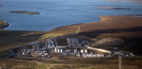 The Shetland Gas Plant which is still being completed after running £300 million over budget.