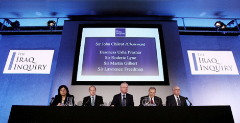 The much-delayed report by Sir John Chilcot (centre) was finally published on Wednesday.
