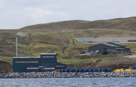 The council's waste management sites with the landfill in the background - Photo: Shetland News