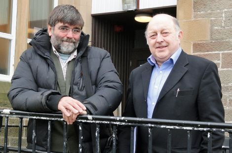 Shetland Charitable Trust vice chairman Jonathan Wills (left) and chairman Bobby Hunter (right).