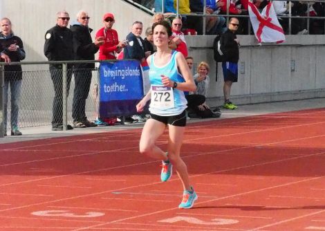 And long distance runner Michelle Sandison also coming 4th in the 10,000m final. Photo: Maurice Staples