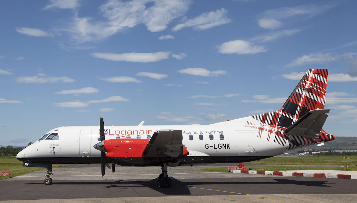 A Loganair Saab 340 aircraft was involved in a near miss with an American jet in August last year.