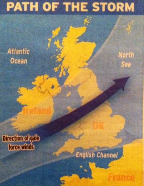 The Daily Mirror stormed to victory in the "Get Shetland on the Map!" page's mishap of the year category back in 2013 after unilaterally moving the islands into the path of a storm.